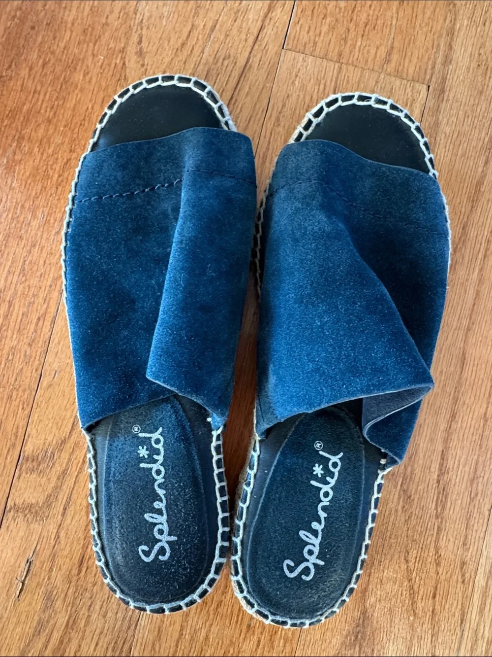 Splendid Blue Suede Espadrille Slide Sandals - Women